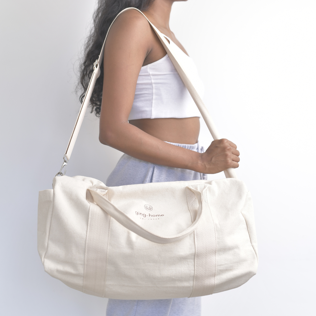 The Canvas Duffel Bag - On Shoulder